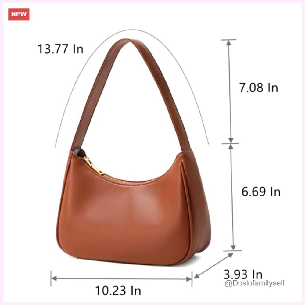 PU Leather Hobo Tote Handbag with Zipper Closure - Picture 4 of 7